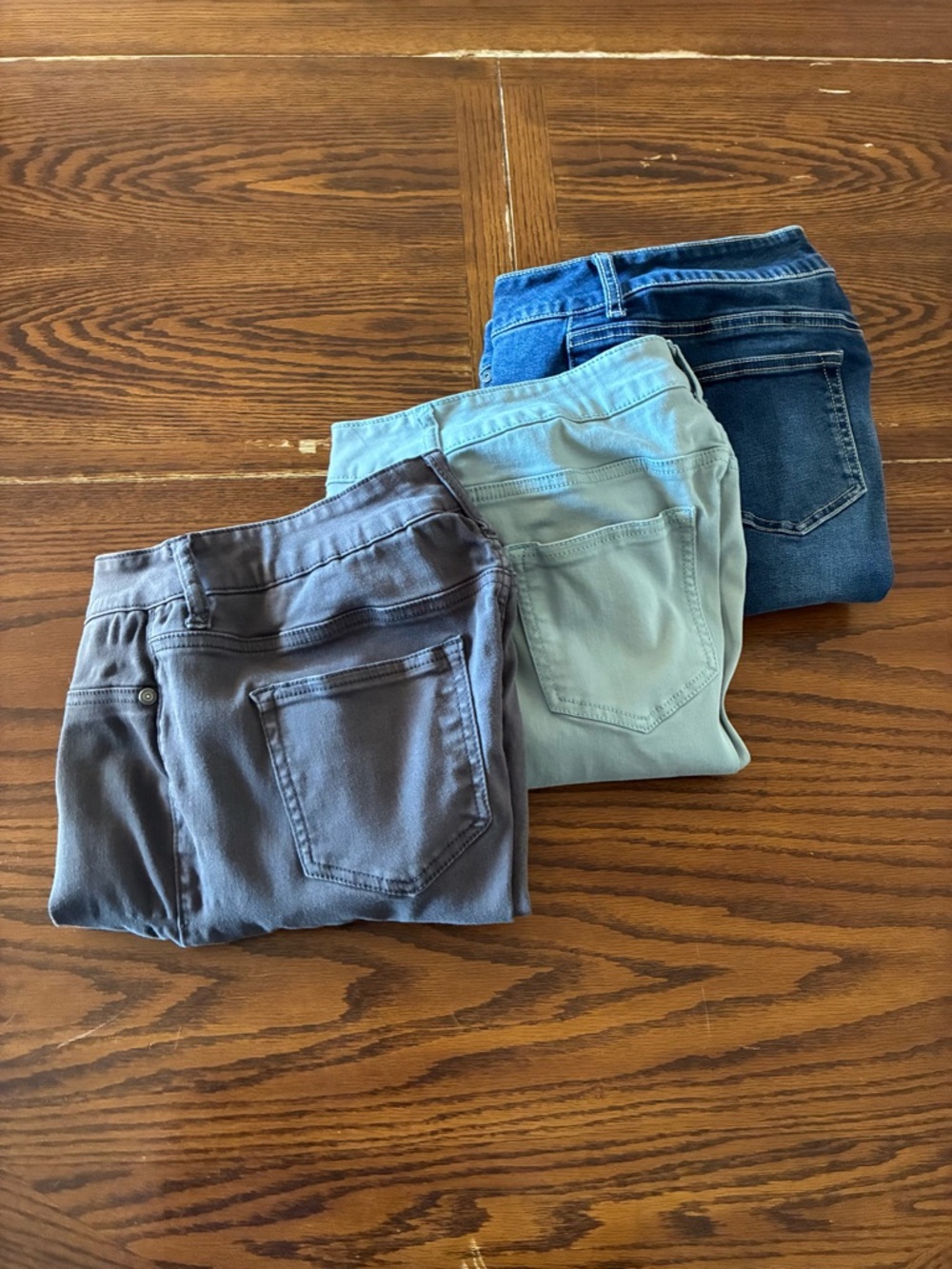 Maurices Women Jean Pant Cotton Denim High Rise Grey Green Blue Size 8 Regular M